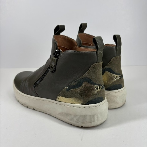 Vionic Brinkley Women's US 7.5 Olive Green Leather Camo Side Zip Sneaker Bootie - Picture 11 of 16